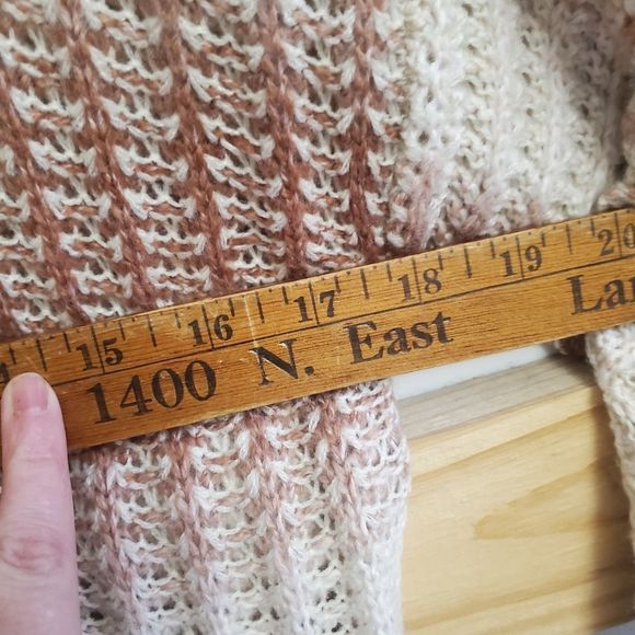 Knox rose cardigan sweater size medium nwt pink strip chunky knit - Picture 5 of 7